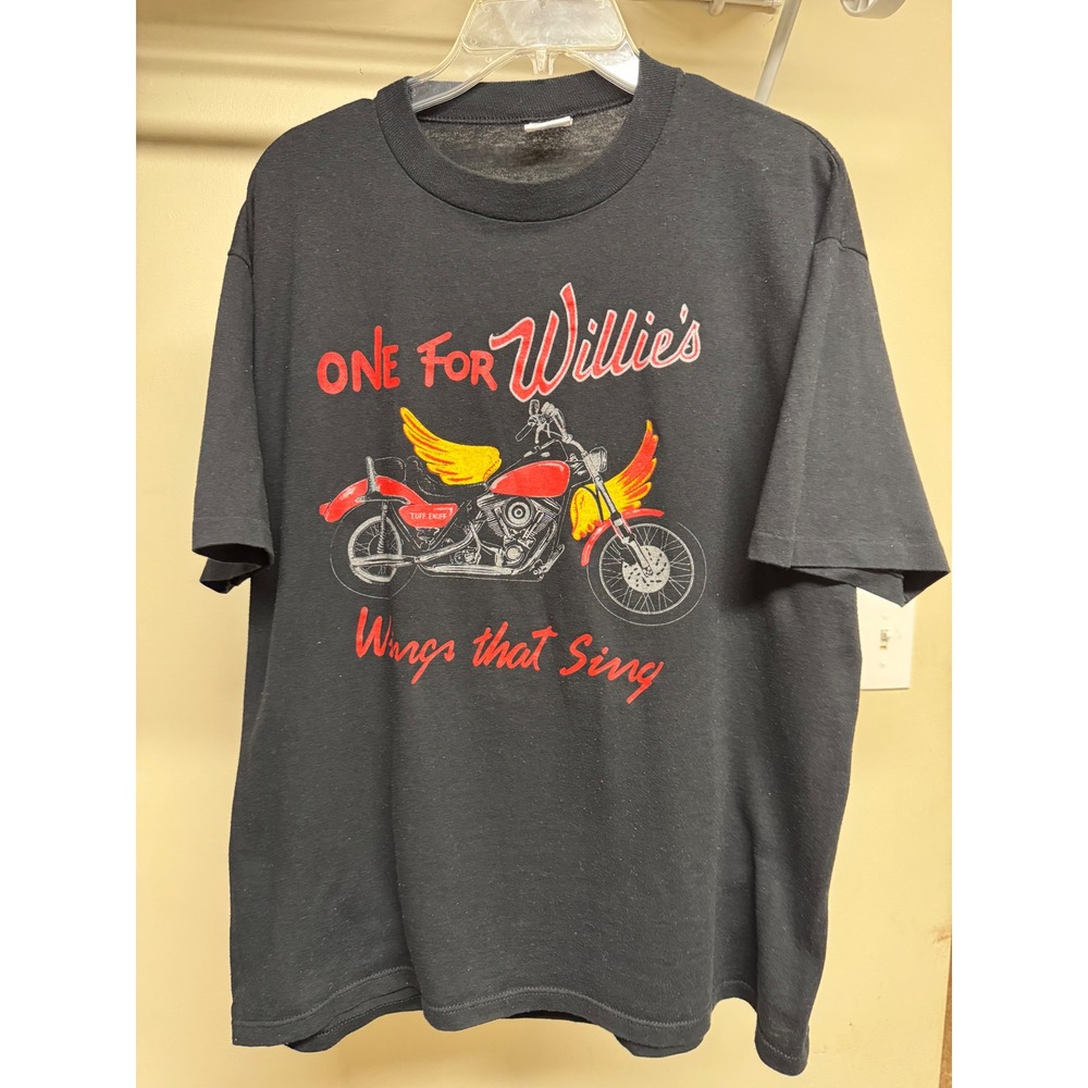 Vintage Jerzees Willies Honky Tonk Lounge Biker T-Shirt XL Black Single Stitch